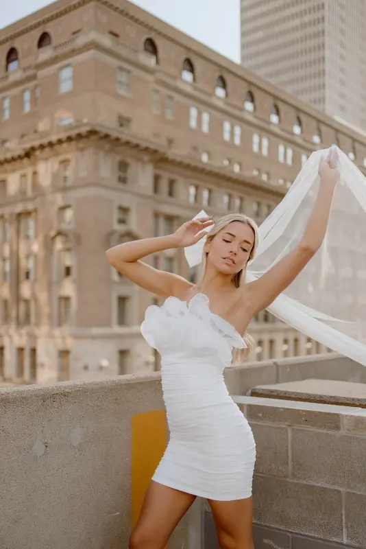 Jasmine Ruffle Mini Dress-79633