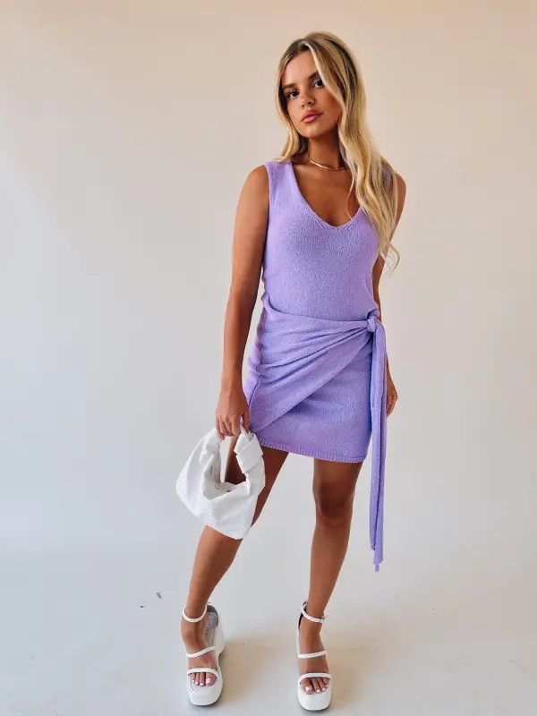 Lilac Knit Mini Dress-81601