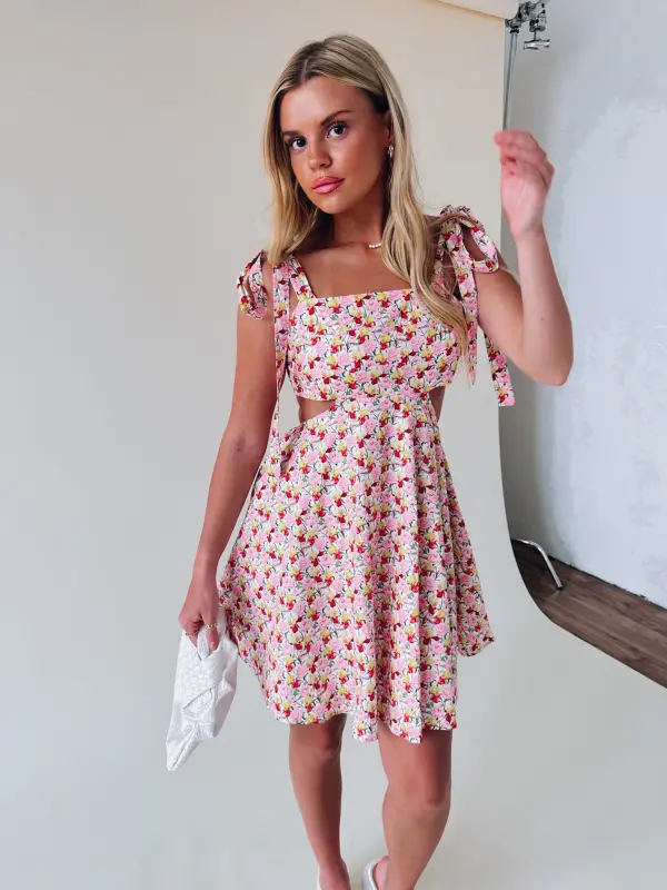 Olivia Floral Cut Out Mini Dress