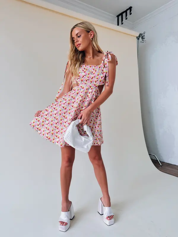 Olivia Floral Cut Out Mini Dress