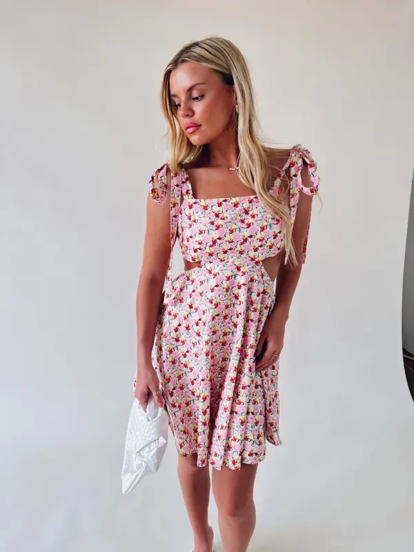 Olivia Floral Cut Out Mini Dress