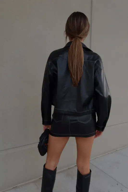 Ana Cropped Leather Jacket