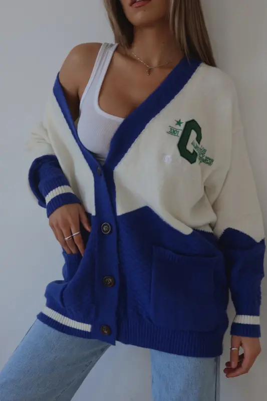 California Oversized Varsity Cardigan