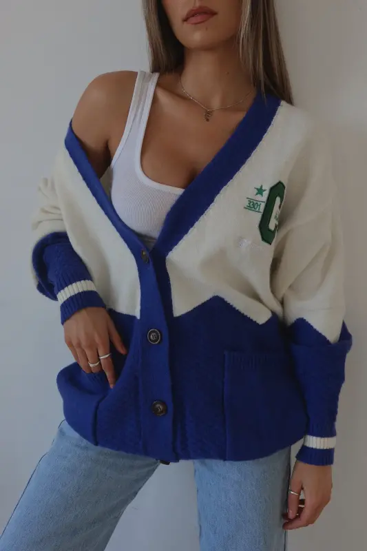 California Oversized Varsity Cardigan