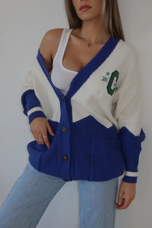 California Oversized Varsity Cardigan