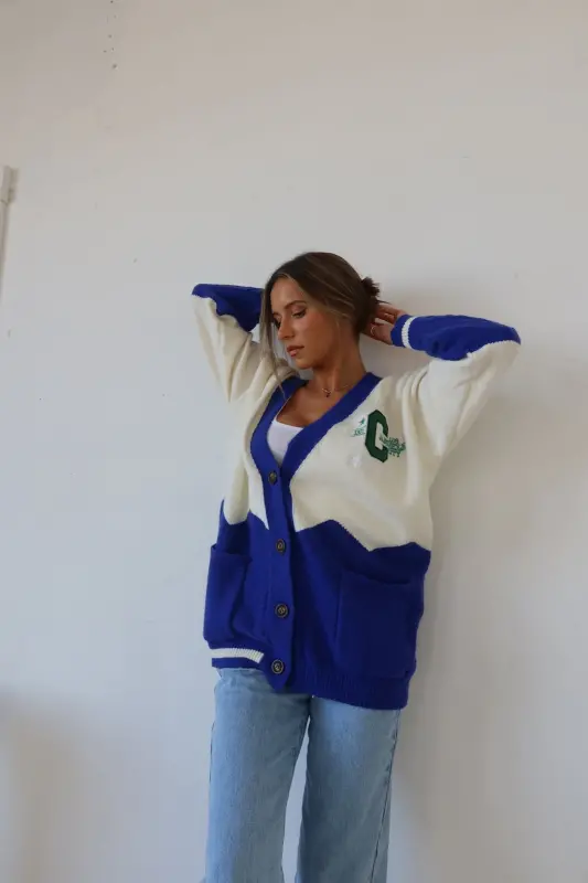 California Oversized Varsity Cardigan
