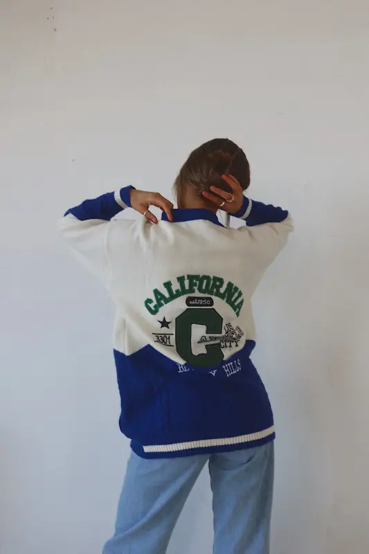 California Oversized Varsity Cardigan