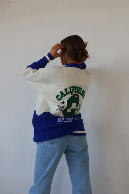California Oversized Varsity Cardigan