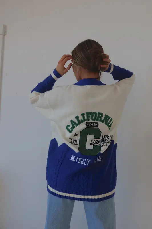 California Oversized Varsity Cardigan