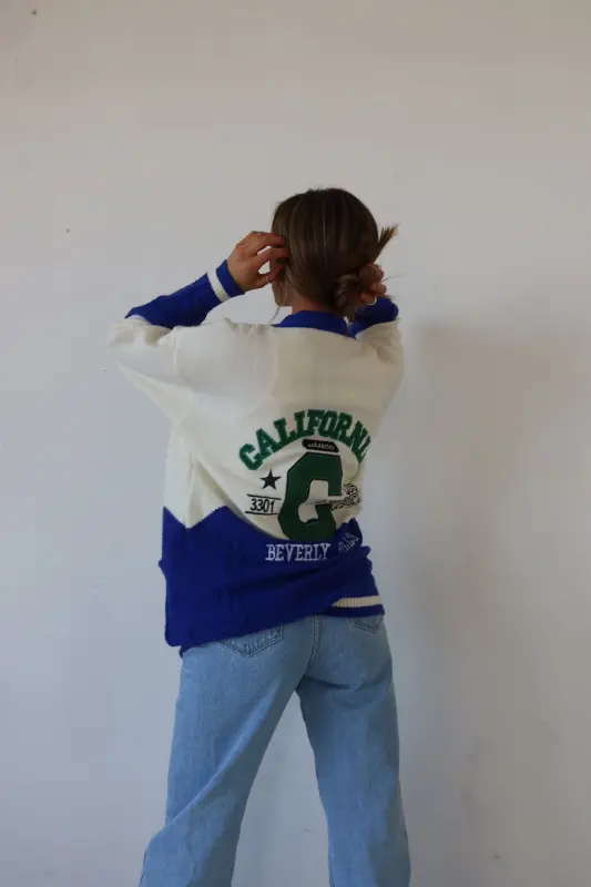 California Oversized Varsity Cardigan