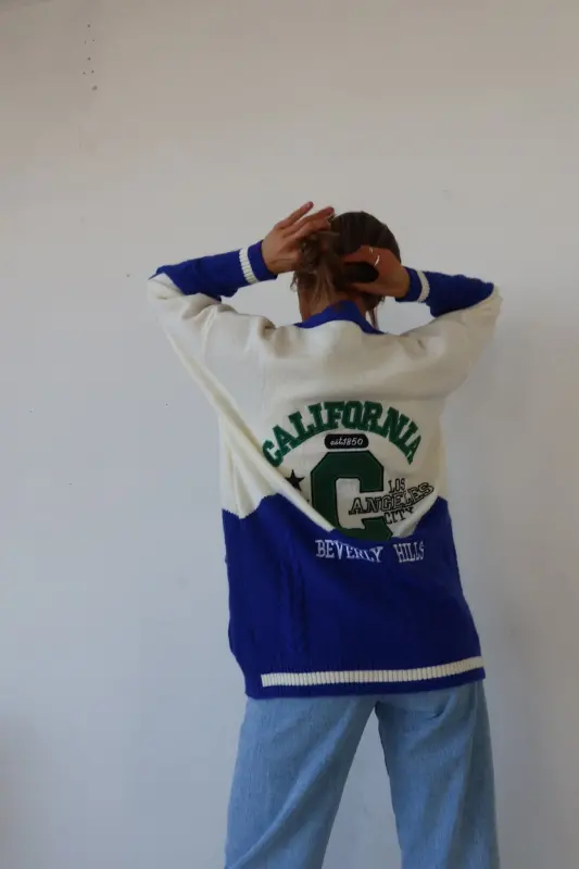California Oversized Varsity Cardigan