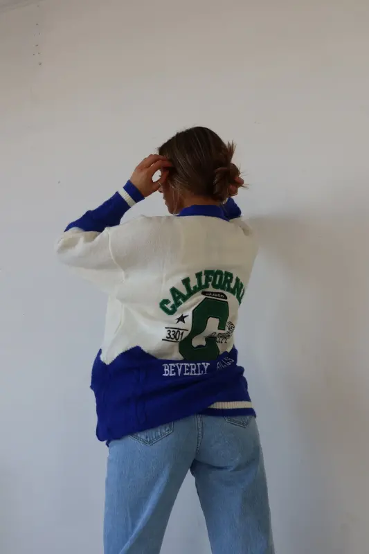 California Oversized Varsity Cardigan