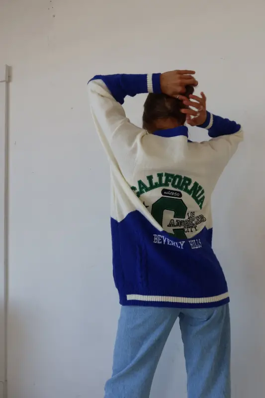 California Oversized Varsity Cardigan