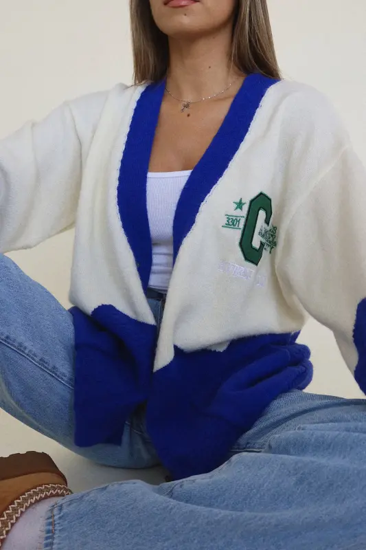 California Oversized Varsity Cardigan