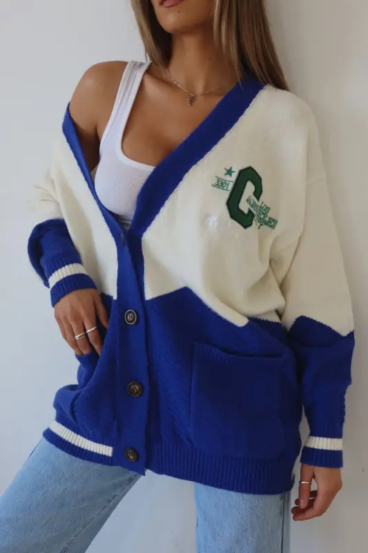 California Oversized Varsity Cardigan