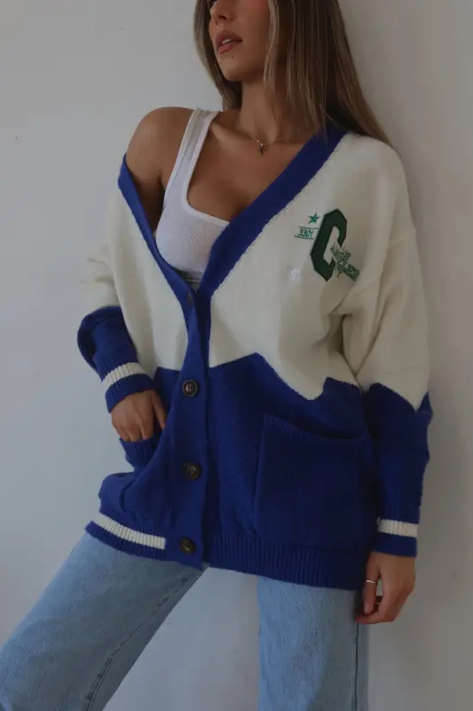 California Oversized Varsity Cardigan