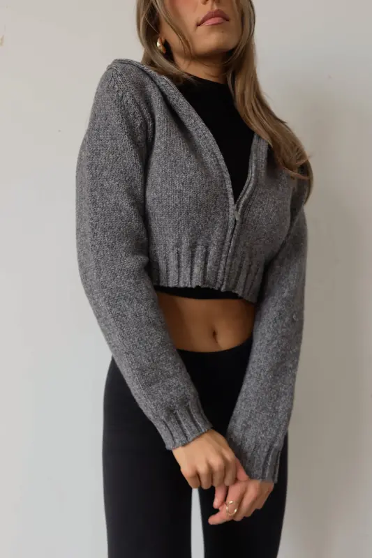 Gio Hooded Crop Zip Up-95824