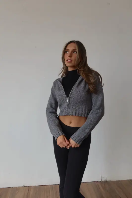 Gio Hooded Crop Zip Up