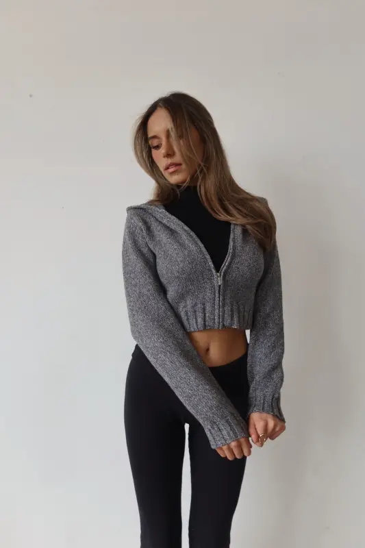 Gio Hooded Crop Zip Up