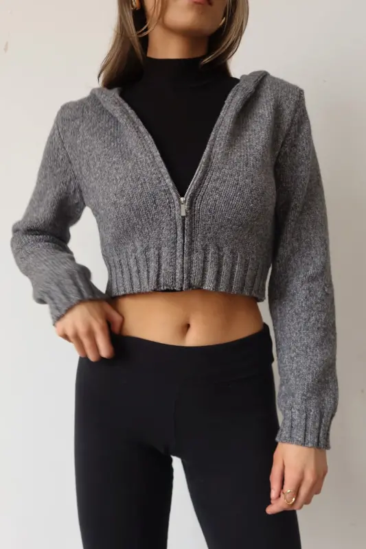 Gio Hooded Crop Zip Up