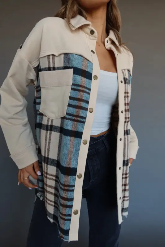Kalen Contrast Plaid Shacket