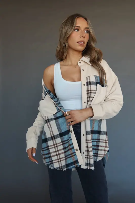 Kalen Contrast Plaid Shacket