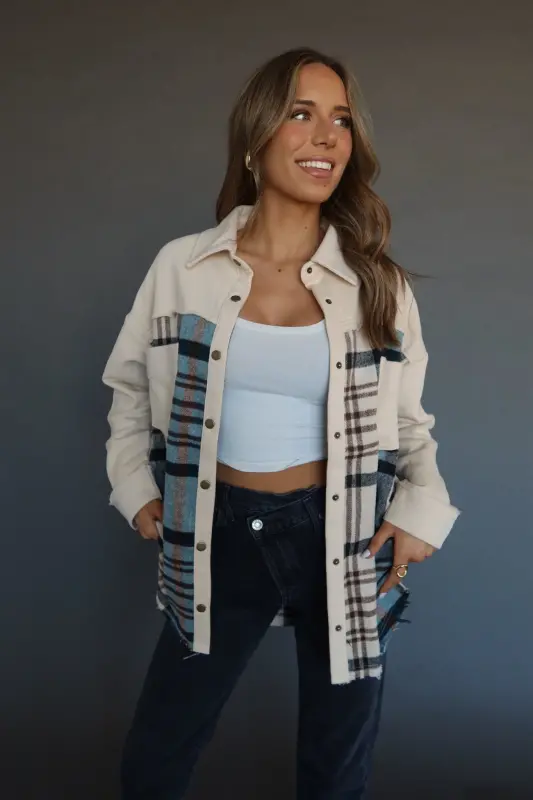 Kalen Contrast Plaid Shacket