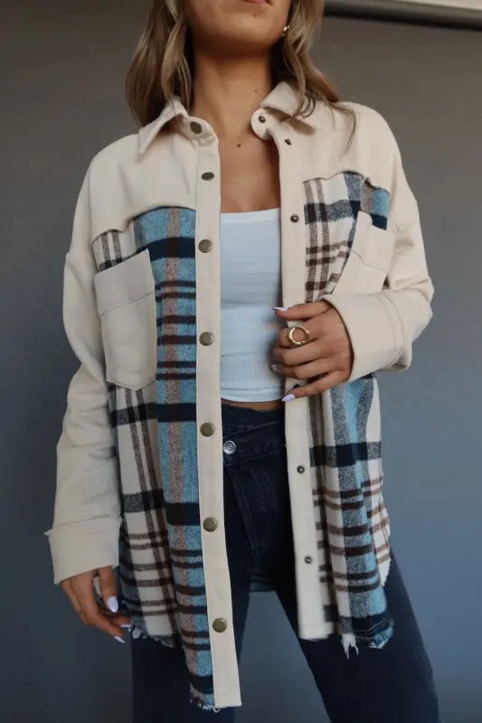 Kalen Contrast Plaid Shacket