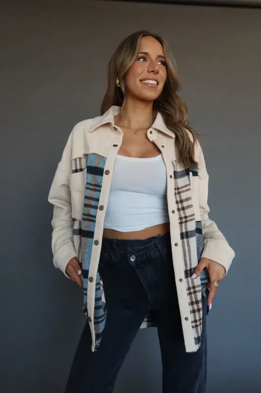 Kalen Contrast Plaid Shacket