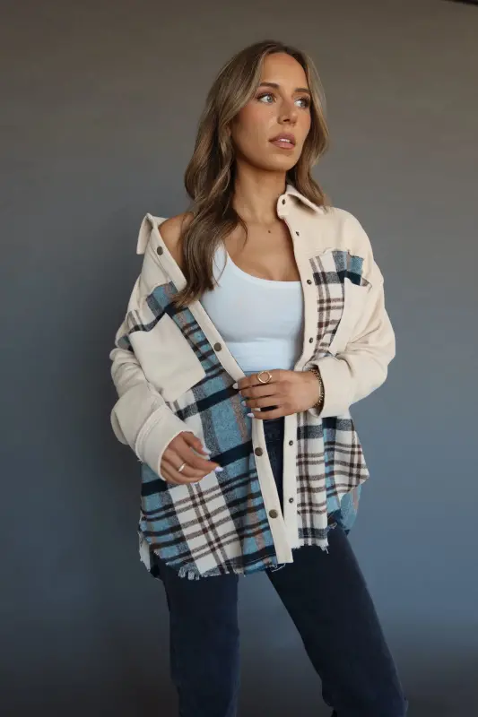 Kalen Contrast Plaid Shacket