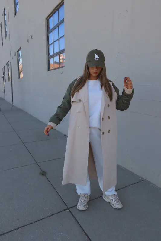 Khaki Combo Trench Coat
