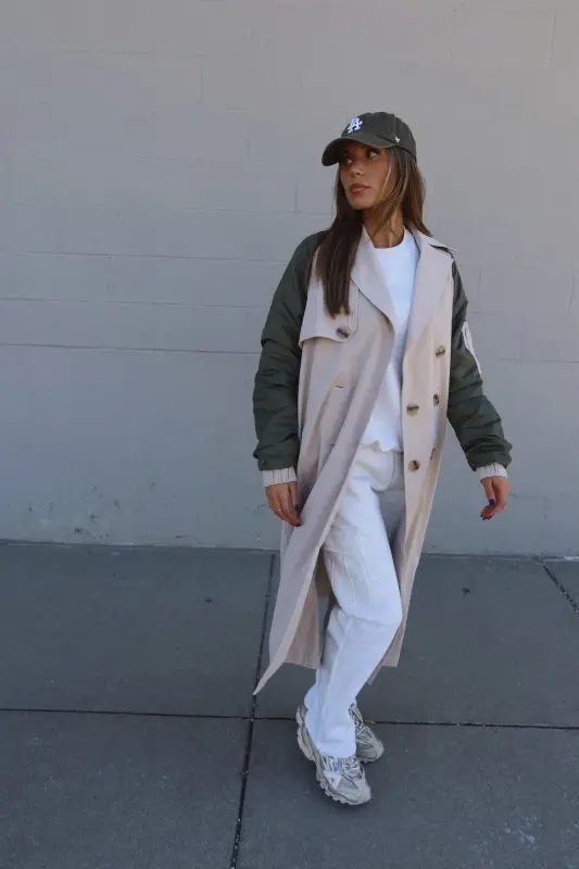 Khaki Combo Trench Coat