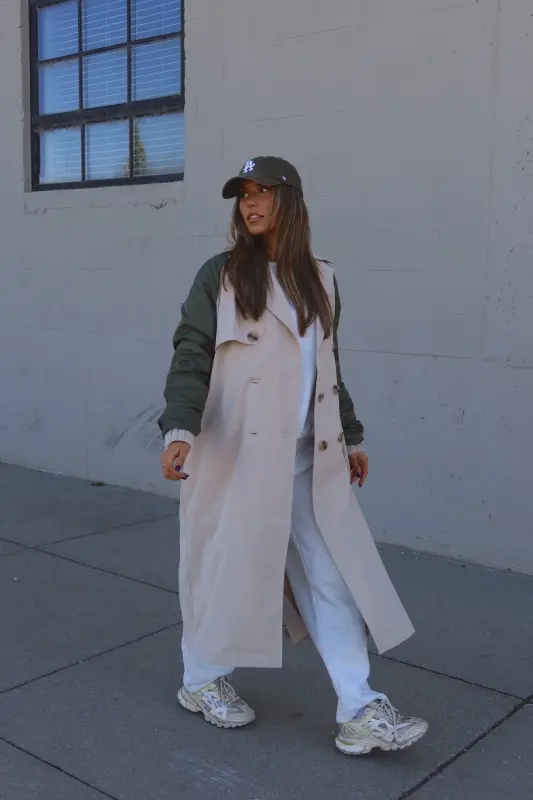Khaki Combo Trench Coat