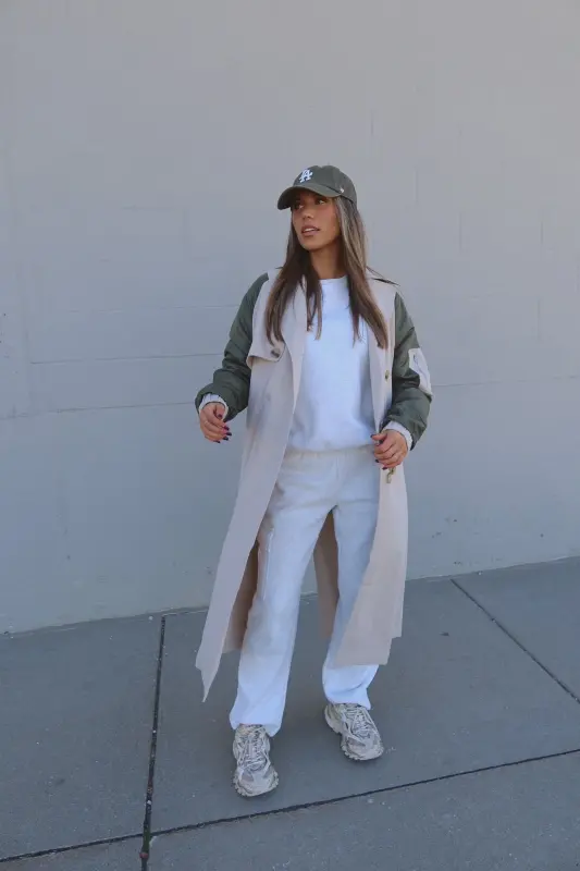 Khaki Combo Trench Coat