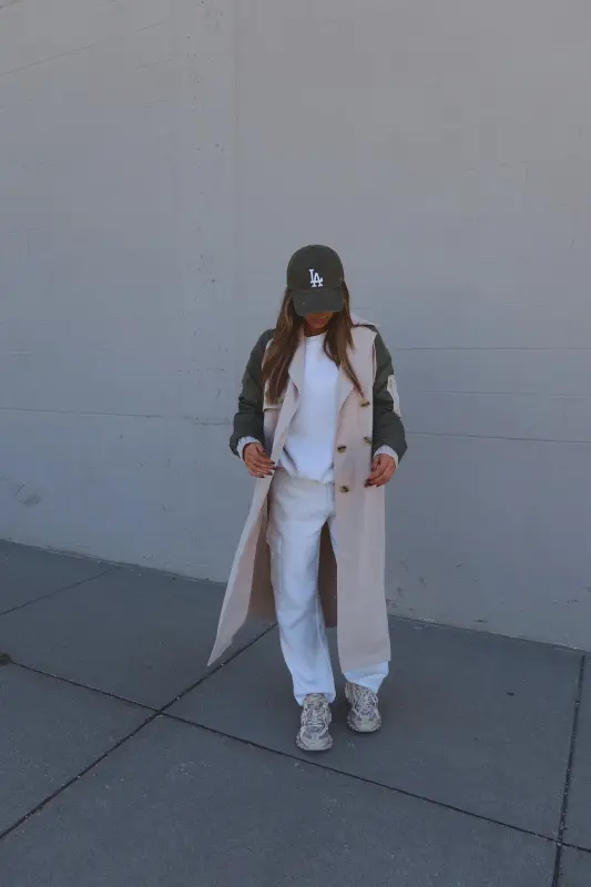 Khaki Combo Trench Coat