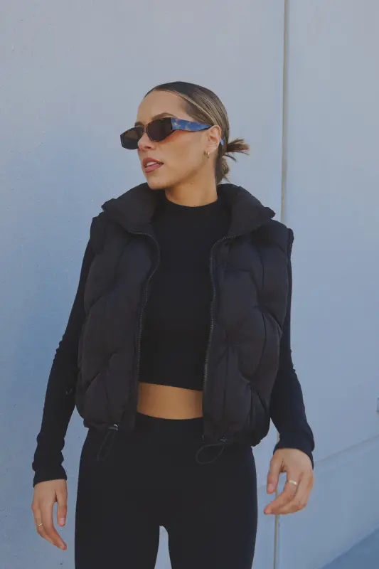 Quilted Crop Puffer Vest-94540