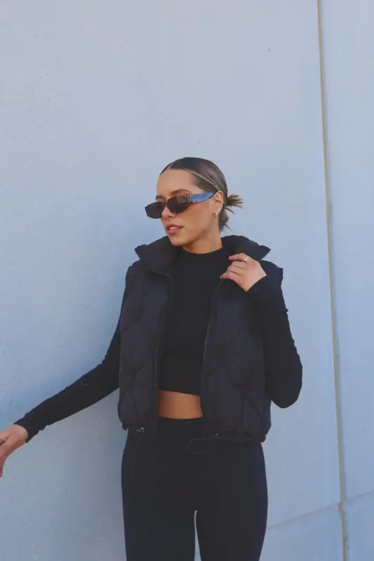 Quilted Crop Puffer Vest