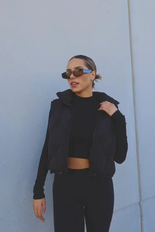 Quilted Crop Puffer Vest