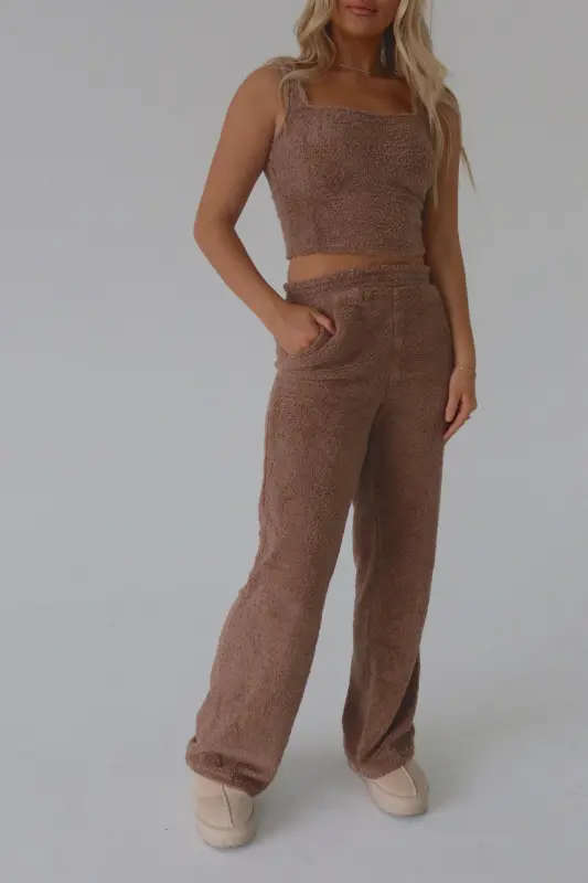 Mocha Cozy Cropped Tank-97769